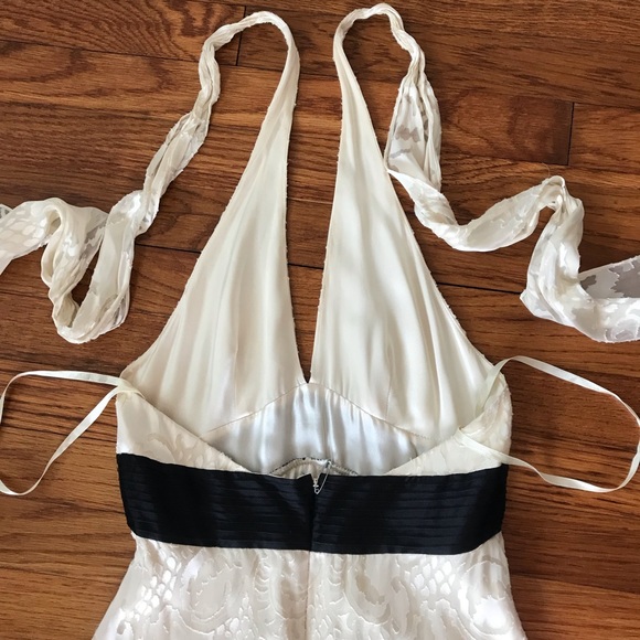 BCBGMAXAZRIA White burnout halter gown size 4 - Picture 7 of 8
